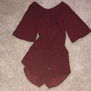 Olivaceous Maroon Romper